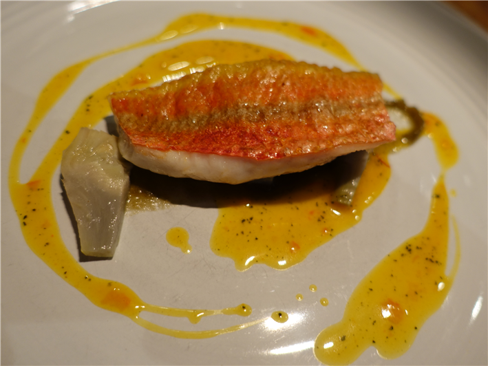 red mullet with saffron sauce